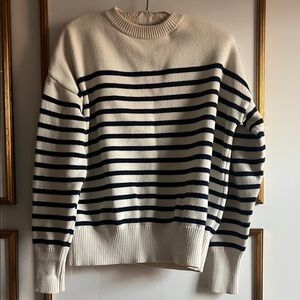 Minnow Navy & White Striped Sweater (Size Small)